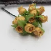 Mini Artificial Flower Silk Rose Fake Flowers Bouquet for Wedding Party Garden Floral DIY Wreath Scrapbook Office Home Decor
