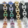 Mannen Luxe Gesimuleerde Diamanten Armbanden Bangles Hoge Kwaliteit Vergulde Multi-color Hip-Hop Diamanten Armband Miami Cubaanse Armband