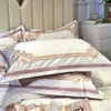 Conjuntos de cama 1000tc egípcio algodão chique bordado tampa de edredão conjunto rei Queen size 4 pcs fronhas de cama
