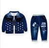 Vår Höst Barn Pojkar Kläder Ställer Bomull Kid Boys Kläder uppsättningar 3pcs Coat + Shirt + Pants Toddler Kläder kostym