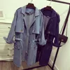 Wholesale- 2016 Women Denim Coat Vintage Turn Down Collar Oversize Women Jacket Coat Tops For Women Long Denim Coat Femme Casaco Feminino1