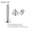 10 Stück Titan Spike Labret Stud Nase Lip Helix Bar Stud Taper Zunge Piercing Ohr Tragus Knorpel Ohrring Körperschmuck 16g