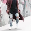 Fashion Spring High Street Casual Hip Hop nödställda denim Streetwear Beggar Man Ripped Hole Biker Jeans Male 201128