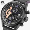 Men's sports watch, quartz timer, luxury, waterproof, black, T5