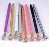 Luxo Metal Crystal Diamante Caneta 8 Cores Bolinhas Bola Penas Moda 19 Carat Grande Diamante Ballpoint Pen Jllpdk Hairersey