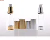 10 ml 10 unids / lote dorado / plateado Aluminio electroquímico embalaje cosmético frasco de vacío, botella de spray, emulsión de prensa / fluido elite. alta calidad