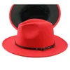 Sombrero Fedora para hombre, sombrero de lana para caballero, ala ancha, gorra de iglesia de Jazz, banda ancha, ala plana, sombreros de Jazz, gorras con estilo Trilby Panamá FD19061