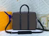 M52005 N41478 Cartella uomo MESSENGER Canvas check designer vera pelle serratura chiave Borsa a mano Borsa a tracolla PORTE-DOCUMENTI po186u