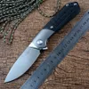 TWOSUN TS223 M390 Presentkollektion Vikande knivar Taktisk Utomhusjakt Utility Survival EDC Verktyg Fast Open Titanium Carbon Fiber Handle