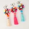 Keychains Keychain Handmade Jewelry Candy Colorful Pompons Bohemia Tassel Car Ornaments Handbag Key Ring Trinket Gift