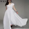 WEPBEL femmes robe de soirée robe de soirée femme taille haute élégante en mousseline de soie Maxi longues robes grande taille S-5XL Y0118