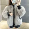 Люсивеев высокого качества искусственного шуба для женщин зимние теплые кожаные куртки женщины модные модные молнии пальто 211220