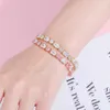 6mm Bling Round And Square Cz Stone Tennis Chain Bracelet High Quality Iced Out Cubic Zirconia Women's Bracelet Hip Hop Fashion Jewelry Party Punk Gift For Women Bijoux