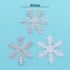 Partihandel 400pcs 4cm Glitter Silver Fabric Snowflake Applique för DIY Julfest Hantverk Träd Tillbehör Decor Patches S88 201127