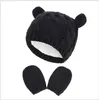 0-18 mois bébé tricoté chapeaux + gants mignon enfant en bas âge bébé casquettes automne hiver doux chaud chapeau infantile casquette