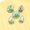 Creative Cartoon Green Plants Enamel Pins Green Cute Glass Cactus Seaweed For Friends Gift Lapel Pin Clothes Bags9543365