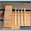 Wegwerp tandenborstels badbenodigdheden el Home Garden Natuurlijke bamboe tandenborstel draagbare zachte haartandborstels Eco -vriendelijke borstelbiode