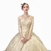 ウェディングドレス2022新しいレトロな長袖スタンドアップカラーhepburn花嫁ロングテールパフィーガーゼ女性