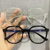 Нерегулярные очки кадры женские ретро матовые черные очки женщин полную кадр плоские очки дизайнер бренда супер свет