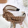 PU-Leder-Stirnband für Damen, geknotet, breitkrempiges Haarband, Mädchen-Streifen, Winter-Haar-Accessoires, Retro-Lünette-Reifen