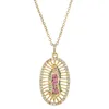 Virgin Mary Pendant Necklace For Women Gold Color CZ Crystal Rostfritt stål smycken Hela Colar Chain Cross Trendy Gift2053954