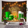 St. Patrick's Day Party-Wandteppich, 150 x 150 cm, Wandbehang, Dekorationen für Schlafzimmer, Wohnzimmer, Wohnheim, Party-Dekoration