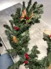 1.8M Christmas Decor Rattan Artificial Flower Tree Ornament Outdoor Garland Wreath Pendant Xmas Party Supplies Door Stairs Decor