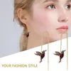 Cute Bird Long Tassel Dangle Earrings Crystal Pendant Small Earrings Gift Jewelry for Women Tassel Earring