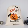 Borse di tela di tela con coulisse di Halloween Regalo di caramelle Borsa stampata con lettera di zucca Borsa di Natale Fantasma Festival Festa Sacco regolabile 6 7hk G2