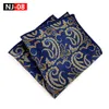 Other Groom Accessories Luxury Jacquard Silk Pocket Square 23*23cm Paisley Striped Floral Hanky for Man Business Wedding Accessories