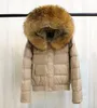 Women's Down & Parkas Large Real Raccon Fur Hooded Waterproof Winter Puffer Jacket Women Slim 90% Duck Coat Short Shiny Female Feather Parka
