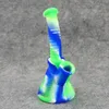 Narghilè Beaker design bong Tubo dell'acqua in silicone Mini piattaforma petrolifera infrangibile con downstem 14mm Gla