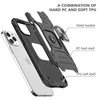 Tuffa rustningsfodral 360 graders roterande metallringhållare Kickstand stötsäkert täckning för iPhone 12 Pro Max 12 Pro 12 Mini