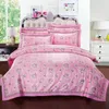 Bomull Jacquard Blommigryck sängkläder Ställ 4st 4pcs Double King Queen Size Bedsheet Set Duvet Cover Home Dekorativa Pillowcases T200706