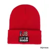 Unisex FJB let039s Go Brandon Print Knit Winter Beanies Slouchy Cuffed Beanie Hats US Election Flag Knitted Skull Caps Brimless8935333