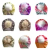 Neue Herbst Winter Säuglings Baby Mädchen Tie Dye/Leopard Hut Pelz Ball Turban Headwrap Hüte Mädchen Kinder Hüte Kinder kappe Beanies