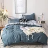 Modern Pink Stripe Bedding Set Single Double Queen King Size Duvet Covers Nordic Cartoon Quilt Cover Dot Plaid Bed Sheet Simple LJ201015