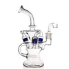 Big Bongs hookahs Ball Base Recycler Oil Rig Mashroom with Dots Large Cylinder Glass Water Bong with Bowl