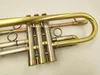 High Quality Bb Trumpet B Flat Brass Plated Professional Musical Instrument With Case Mouthpiece Free Shipping