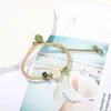 Fashion jewelry ins designer Weaving braided rope lovely cute ceramics charm bracelet for woman girls students beads 20cm