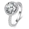 Couple Rings 2PCS Top Sell Luxury Jewelry 925 Sterling Silver Round Cut Large White Topaz CZ Diamond SONA Women Wedding Bridal Rin1493889
