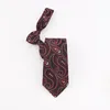 Cravatte Sitonjwly 8cm Mens For Men Fashion Paisley Floral Jacquard Handmade Skinny Wedding Shirt Cravatta Logo personalizzato1
