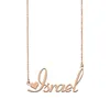 Israel namn halsband hänge anpassad personlig för kvinnor flickor barn bästa vänner mödrar gåvor 18k guldpläterad rostfritt stål