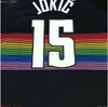 Personalizzato cucito Jokic # 15 Sponsor Patch Logo Swingman Player Jersey XS-6XL Uomo Ritorno al passato Maglie da basket Uomo economico Donna Gioventù