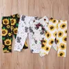 12 colores Navidad Halloween pantalones niños pantalones dibujos animados dinosaurios Santa calabaza girasol estampado niños niñas ropa M2763