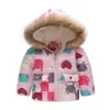 Children Warm Down Coat kid Winter print down jacket Print Rainbow Snow Jacket Boy Windbreaker Outerwear Girls Parkas Coats LJ201201