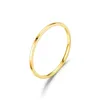 Anello di qualità Seiko 1mm Anello in acciaio inossidabile ultra fine con superficie ad arco lucido Anello semplice in acciaio al titanio in oro rosa da donna