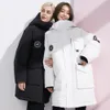 Yaya Winter Women's European Style Big Pocket Down Jacket Thicken Warm Plus Size Black White Red Snow Coat 201128