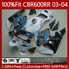 Corpo de OEM para Honda CBR 600RR 600F5 600CC 03-04 Bodywork 71No.19 CBR 600 RR F5 CC CBR600RR 03 04 CBR600F5 CBR-600 CBR600 RR 2003 2004 Faires de Molde de Injeção Graffiti Azul