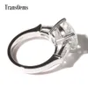 Transgems Luxury 5 Carat Lab Grown Diamond With Accents Wedding Ring Solid 14K Gold Engagement Band Y200620
